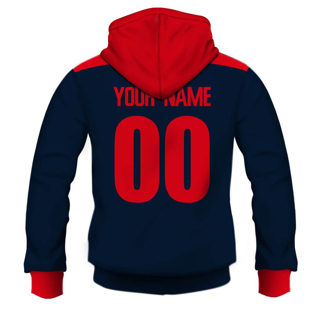 AFL Melbourne Demons Custom Name Number Vintage Retro 90s Guernsey Pullover Hoodie