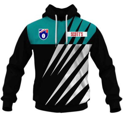 AFL Port Adelaide Custom Name Number 1997 Vintage Home Guernsey Pullover Hoodie