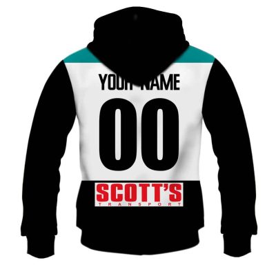 AFL Port Adelaide Custom Name Number 1997 Vintage Home Guernsey Pullover Hoodie