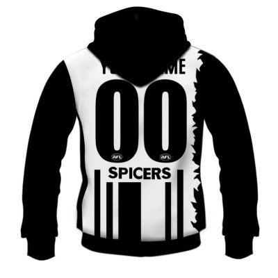 AFL Collingwood Magpies Custom Name Number 90s Vintage Centenary Guernsey Pullover Hoodie
