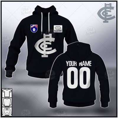 AFL Carlton Blues Custom Name Number Vintage Heritage 1995 Guernsey Pullover Hoodie