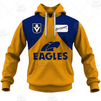 AFL West Coast Eagles Custom Name Number 1987 Vintage Heritage Guernsey Pullover Hoodie