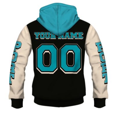 AFL Port Adelaide Custom Name Number Vintage Retro Guernsey Pullover Hoodie