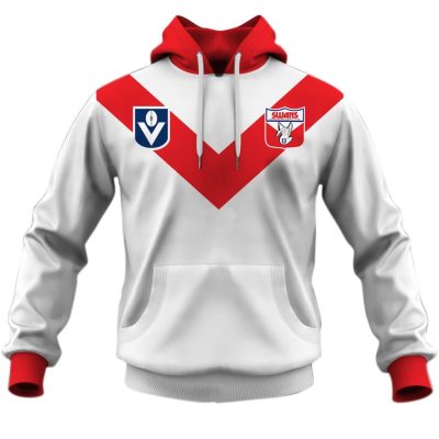 AFL Sydney Swans Custom Name Number Vintage Retro Guernsey Pullover Hoodie