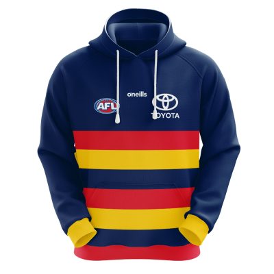 AFL Adelaide Crows Custom Name Number 2021 Home Guernsey Pullover Hoodie