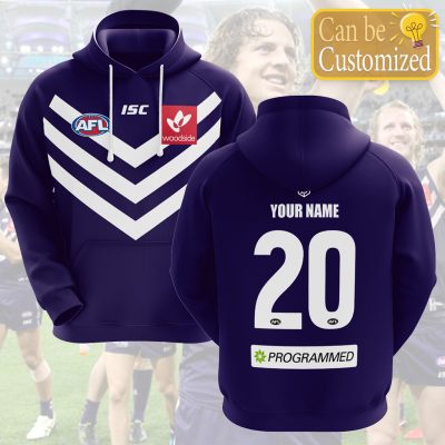 AFL Fremantle Dockers Custom Name Number 2021 Home Guernsey Pullover Hoodie