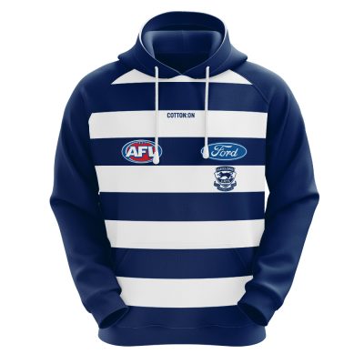 AFL Geelong Cats Custom Name Number 2021 Home Guernsey Pullover Hoodie