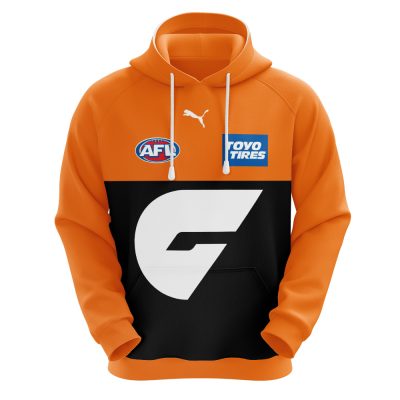 AFL Greater Western Sydney Giants Custom Name Number 2021 Home Guernsey Pullover Hoodie