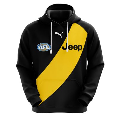 AFL Richmond Tigers Custom Name Number 2021 Home Guernsey Pullover Hoodie