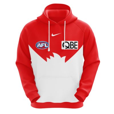 AFL Sydney Swans Custom Name Number 2021 Home Guernsey Pullover Hoodie