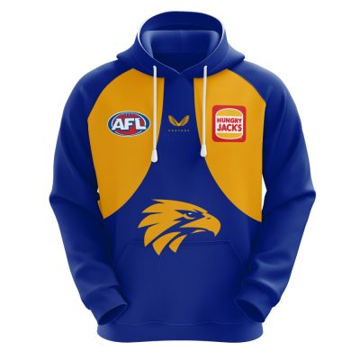 AFL West Coast Eagles Custom Name Number 2021 Home Guernsey Pullover Hoodie