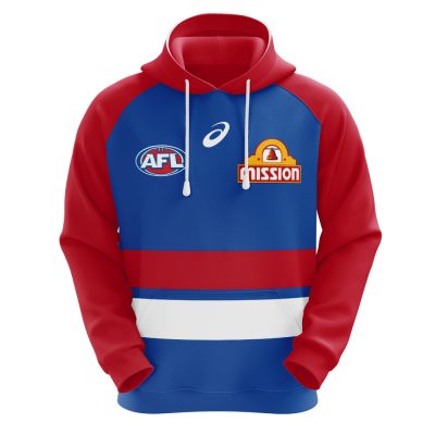 AFL Western Bulldogs Custom Name Number 2021 Home Guernsey Pullover Hoodie