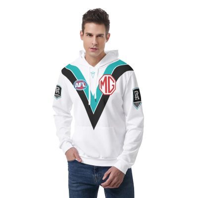 AFL Port Adelaide Custom Name Number 2026 Clash Guernsey Pullover Hoodie