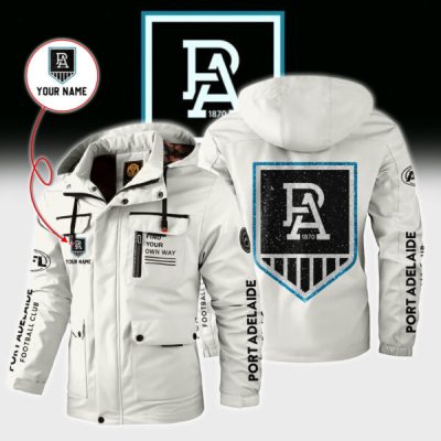 Port Adelaide Power AFL Custom Name Windbreaker Jacket v1