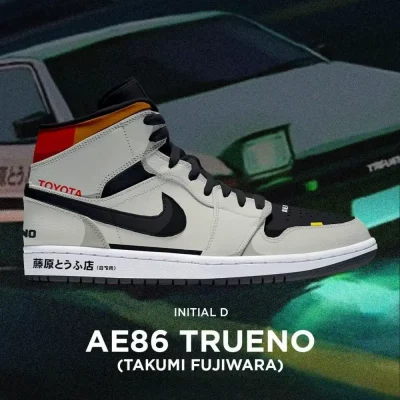 AE86 Trueno Initial D Special High Top Shoes - CarRacing shoes