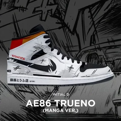 AE86 Trueno V.2 Initial D Special High Top Shoes - CarRacing shoes