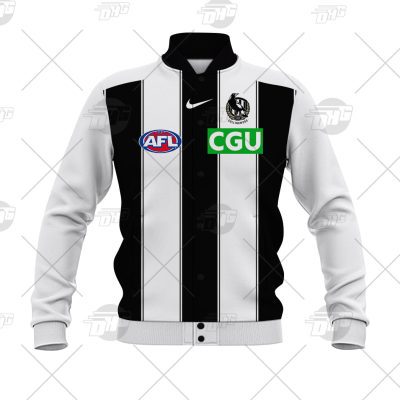 AFL Collingwood Magpies Custom Name Number 2021 Clash Guernsey Baseball Jacket
