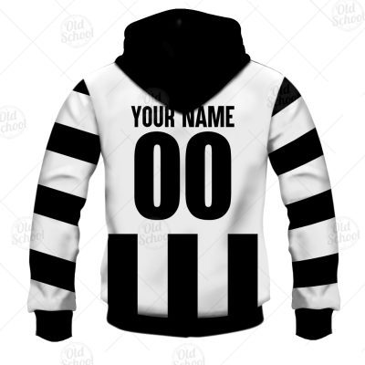 AFL Collingwood Magpies Custom Name Number 50s Vintage Heritage Guernsey Pullover Hoodie