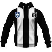 AFL Collingwood Magpies Custom Name Number 90s Vintage Retro Guernsey Pullover Hoodie