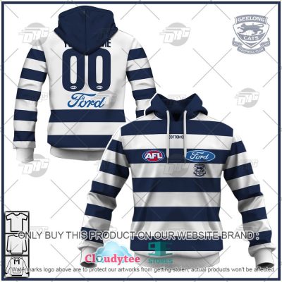 AFL Geelong Cats Custom Name Number 2022 Home Guernsey Pullover Hoodie
