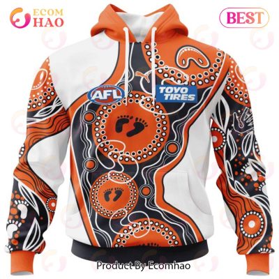 AFL Greater Western Sydney Giants Custom Name Number 2023 Indigenous Guernsey Pullover Hoodie