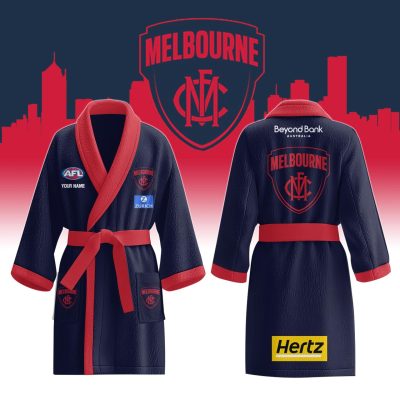 AFL Melbourne Demons Custom Name New Edition Fleece Bathrobe