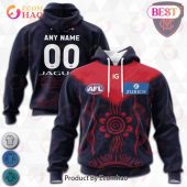 AFL Melbourne Demons Custom Name Number 2023 Indigenous Guernsey Pullover Hoodie