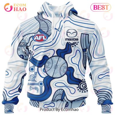 AFL North Melbourne Kangaroos Custom Name Number 2023 Indigenous Guernsey Pullover Hoodie