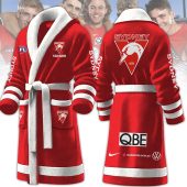 AFL Sydney Swans Custom Name New Version Fleece Bathrobe