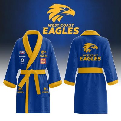 AFL West Coast Eagles Custom Name New Edition Fleece Bathrobe