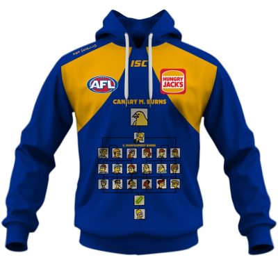 AFL West Coast Eagles Custom Name Number The Simpsons Guernsey Pullover Hoodie