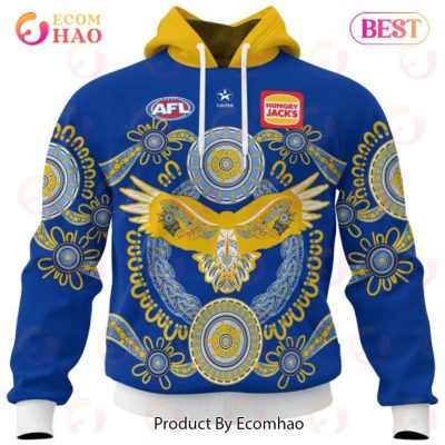 AFL West Coast Eagles Custom Name Number 2023 Indigenous Guernsey Pullover Hoodie