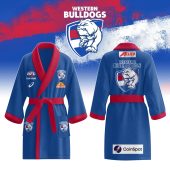 AFL Western Bulldogs Custom Name New Edition Fleece Bathrobe