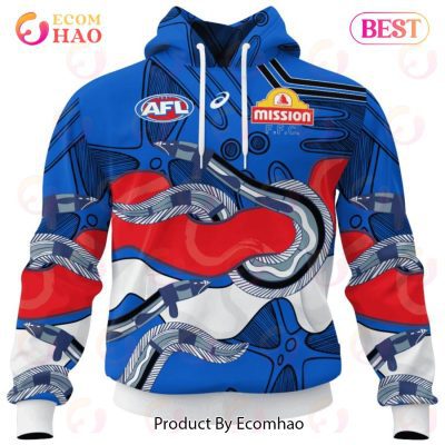 AFL Western Bulldogs Custom Name Number 2023 Indigenous Guernsey Pullover Hoodie