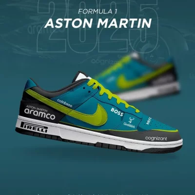 Aston Martin 2025 Season of F1 Air Jordan 1 Low - CarRacing shoes