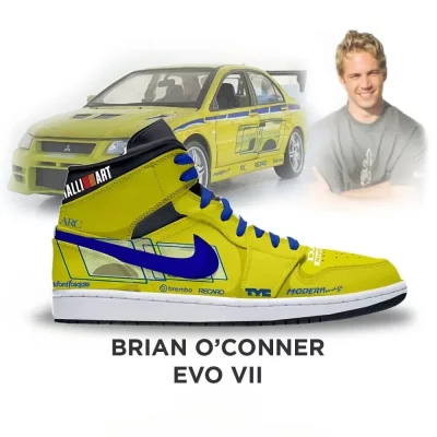 Brian O'Conner Evo VII Exclusive Fast and Furious Hightop Shoes - CarRacing shoes