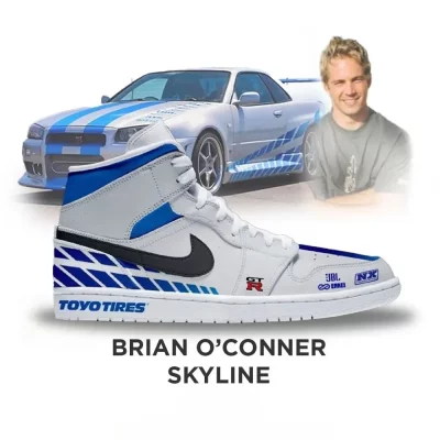 Brian O'Conner Skyline Exclusive Fast and Furious Hightop Shoes - CarRacing shoes