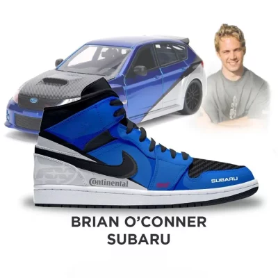 Brian O'Conner Subaru Exclusive Fast and Furious Hightop Shoes - CarRacing shoes