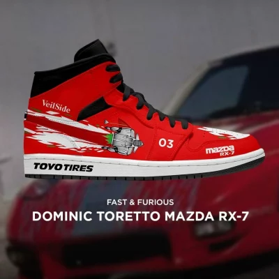 Dominic Toretto Mazda Rx-7 Fast and Furious New Edition High Top Shoes - CarRacing shoes