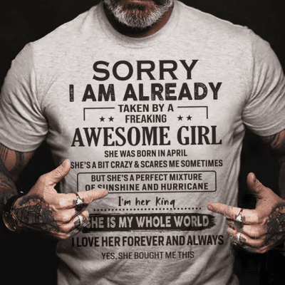Tshirt for Husband August - Awesome girl