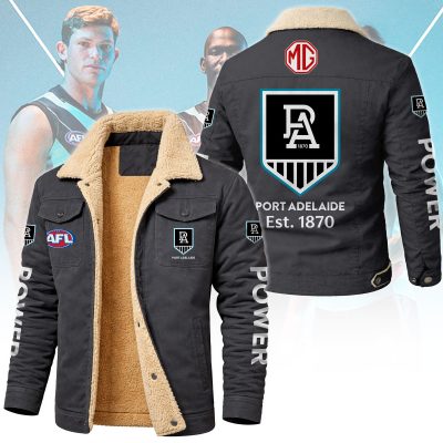 Port Adelaide Football Club AFL Cargo Fleece Jacket v1