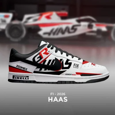 Haas F1 New Season Air Jordan 1 Low - CarRacing shoes