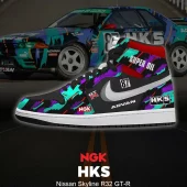 HKS Skyline R32 GT-R High Top Shoes - CarRacing shoes