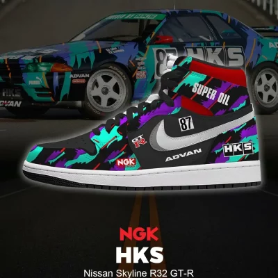 HKS Skyline R32 GT-R High Top Shoes - CarRacing shoes