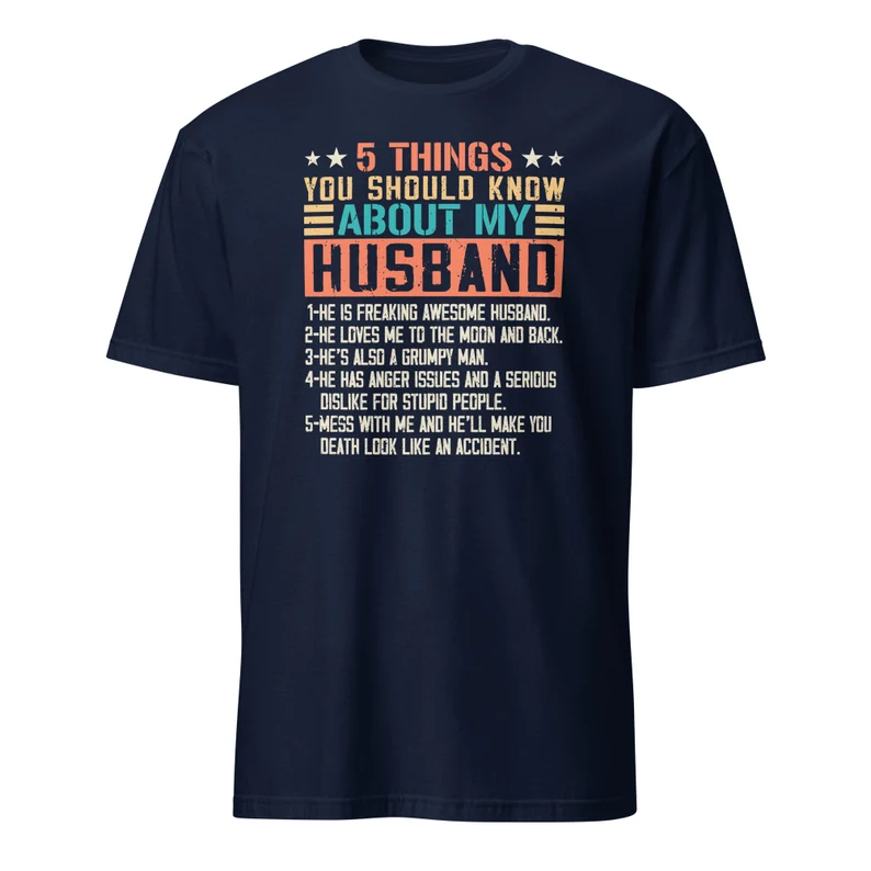 5 Things You Should Know About My Husband Shirt, Funny Wife Shirt,Wedding Anniversary Gift Shirt 5 Things You Should Know About My Husband Shirt, Funny Wife Shirt,Wedding Anniversary Gift Shirt