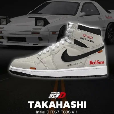 Keisuke Takahashi RX-7 FC3S V.4 Initial D High Top Shoes - CarRacing shoes
