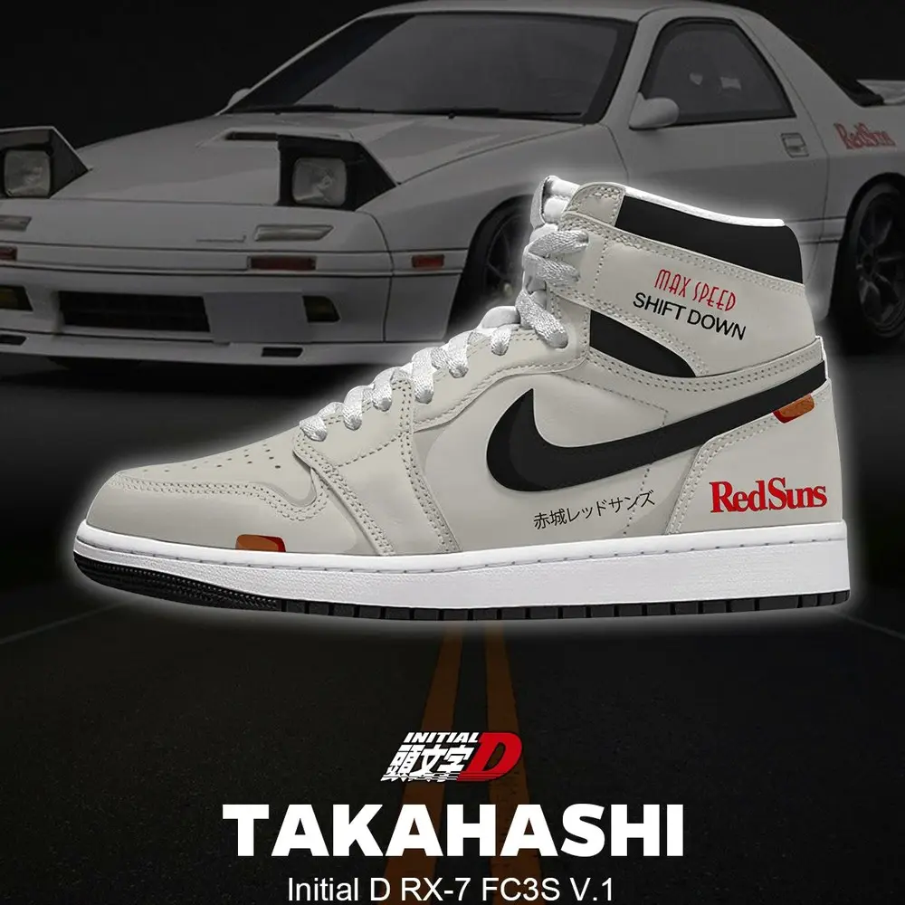 Keisuke Takahashi RX-7 FC3S V.4 Initial D High Top Shoes - CarRacing shoes Keisuke Takahashi RX-7 FC3S V.4 Initial D High Top Shoes - CarRacing shoes