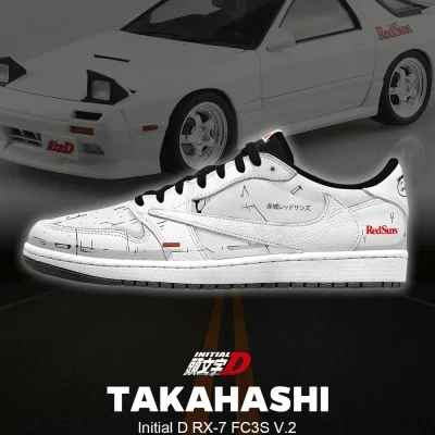 Keisuke Takahashi RX-7 FC3S V.1 Initial D Low Top Shoes - CarRacing shoes