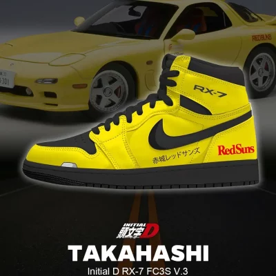 Keisuke Takahashi RX-7 FC3S V.5 Initial D High Top Shoes - CarRacing shoes