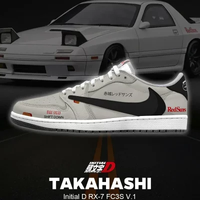 Keisuke Takahashi RX-7 FC3S V.6 Initial D Air Jordan 1 Low - CarRacing shoes